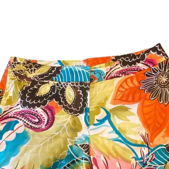 Cache Womens Multicolor Paisley Floral Flat Front Zip Fly Casual Shorts Size 0 - Picture 2 of 4